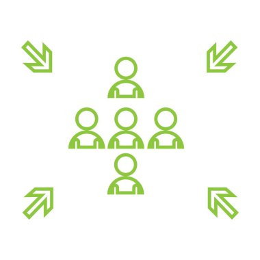 Acil tahliye noktası tabelası, toplama noktası tabelası, vektör illüstrasyonu.