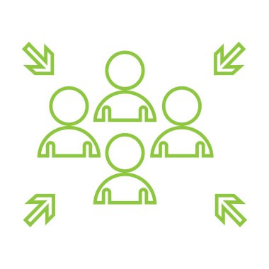 Acil tahliye noktası tabelası, toplama noktası tabelası, vektör illüstrasyonu.