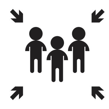 Acil tahliye noktası tabelası, toplama noktası tabelası, vektör illüstrasyonu.