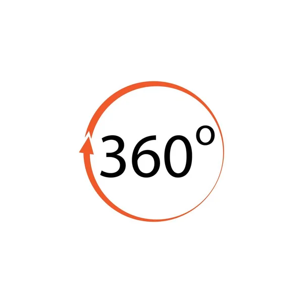 360 Degress Icon Illustration Design Template — Stock Vector