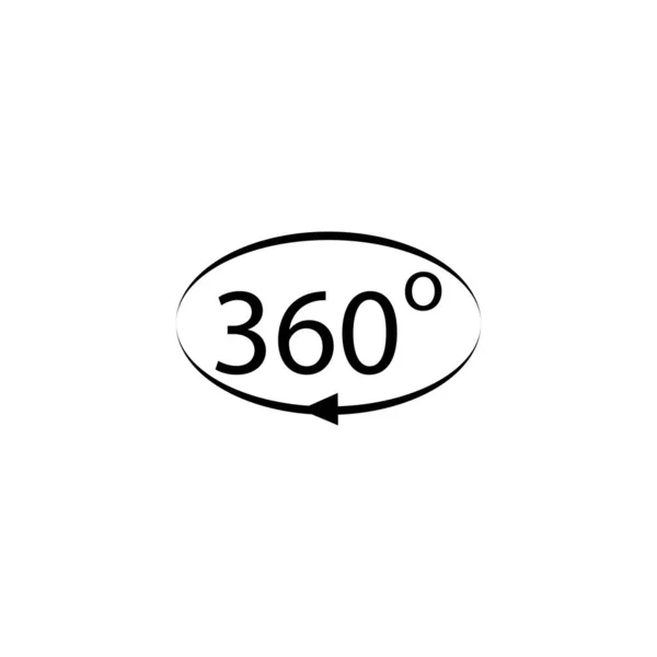 360 Degress Εικονίδιο Εικονογράφηση Πρότυπο Σχεδιασμού — Διανυσματικό Αρχείο