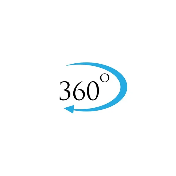 360 Degress Icon Illustration Design Template — Stock Vector