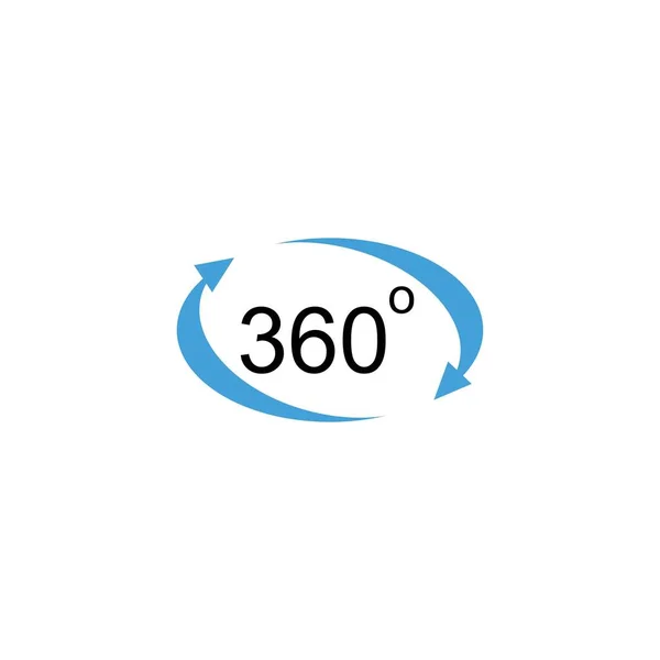 360 Degress Ikon Gambar Desain Templat - Stok Vektor