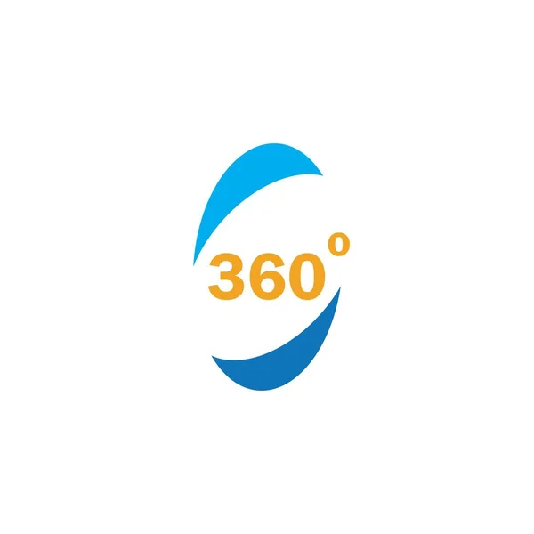 360 Degrees Icon Vector Design Template — Stock Vector