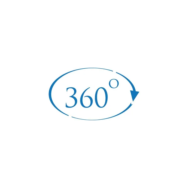 360 Stopnie Ikona Wektor Wzór Projektu — Wektor stockowy