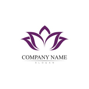 Güzellik Vektörü Nilüfer çiçekleri logo şablonu tasarımı simgesi