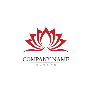 Güzellik Vektörü Nilüfer çiçekleri logo şablonu tasarımı simgesi