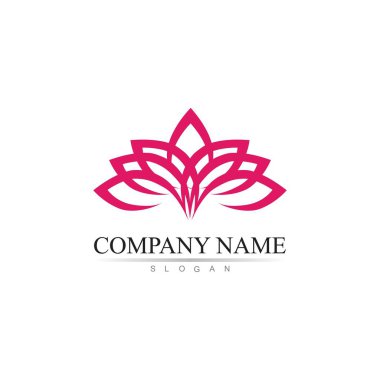 Güzellik Vektörü Nilüfer çiçekleri logo şablonu tasarımı simgesi