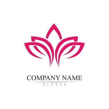 Güzellik Vektörü Nilüfer çiçekleri logo şablonu tasarımı simgesi