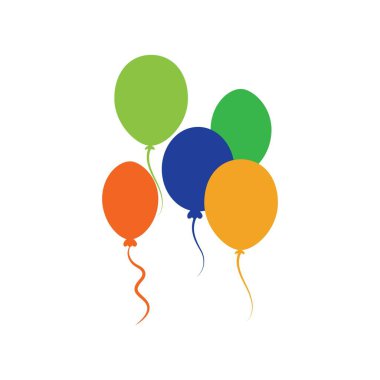 Balon tasarımı, Parti doğum günü kutlaması tatil dekorasyonu ve eğlence, Vektör illüstrasyonu