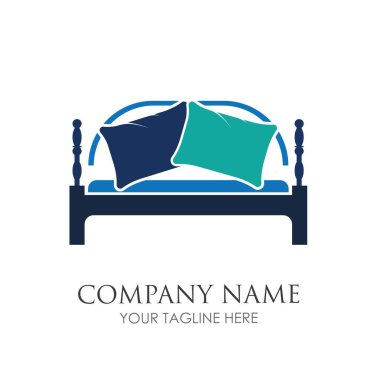 Yatak logosu vektör çizim şablonu. Yatak logo vektörü
