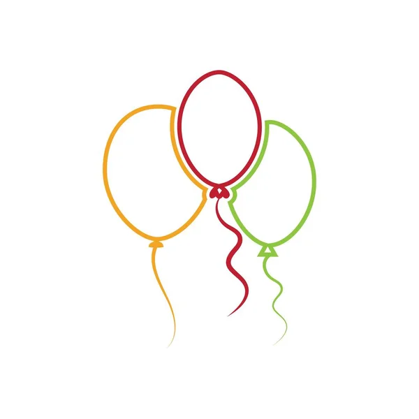 Luftballons Design Party Feier Geburtstag Urlaub Dekoration Und Unterhaltung Vector — Stockvektor