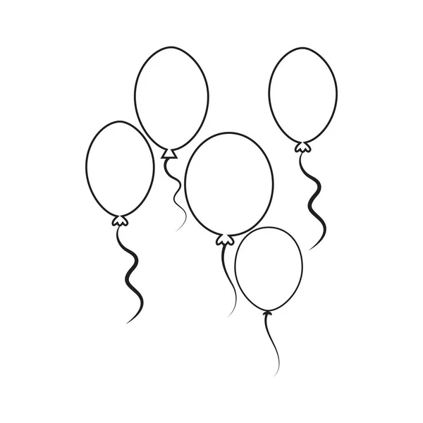 Luftballons Design Party Feier Geburtstag Urlaub Dekoration Und Unterhaltung Vector — Stockvektor