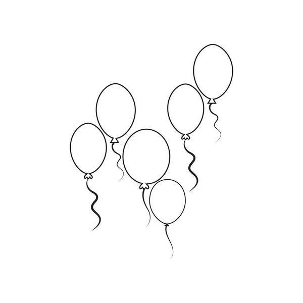 Luftballons Design Party Feier Geburtstag Urlaub Dekoration Und Unterhaltung Vector — Stockvektor