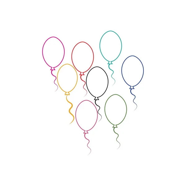 Conception Ballons Fête Anniversaire Fête Décoration Vacances Divertissement Illustration Vectorielle — Image vectorielle