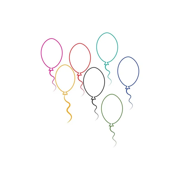 Conception Ballons Fête Anniversaire Fête Décoration Vacances Divertissement Illustration Vectorielle — Image vectorielle