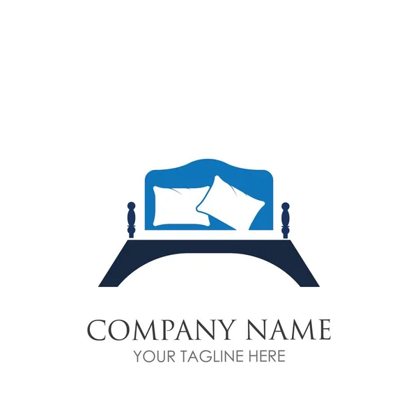 Bedlogo Vector Illustratie Ontwerp Template Bed Logo Vector — Stockvector