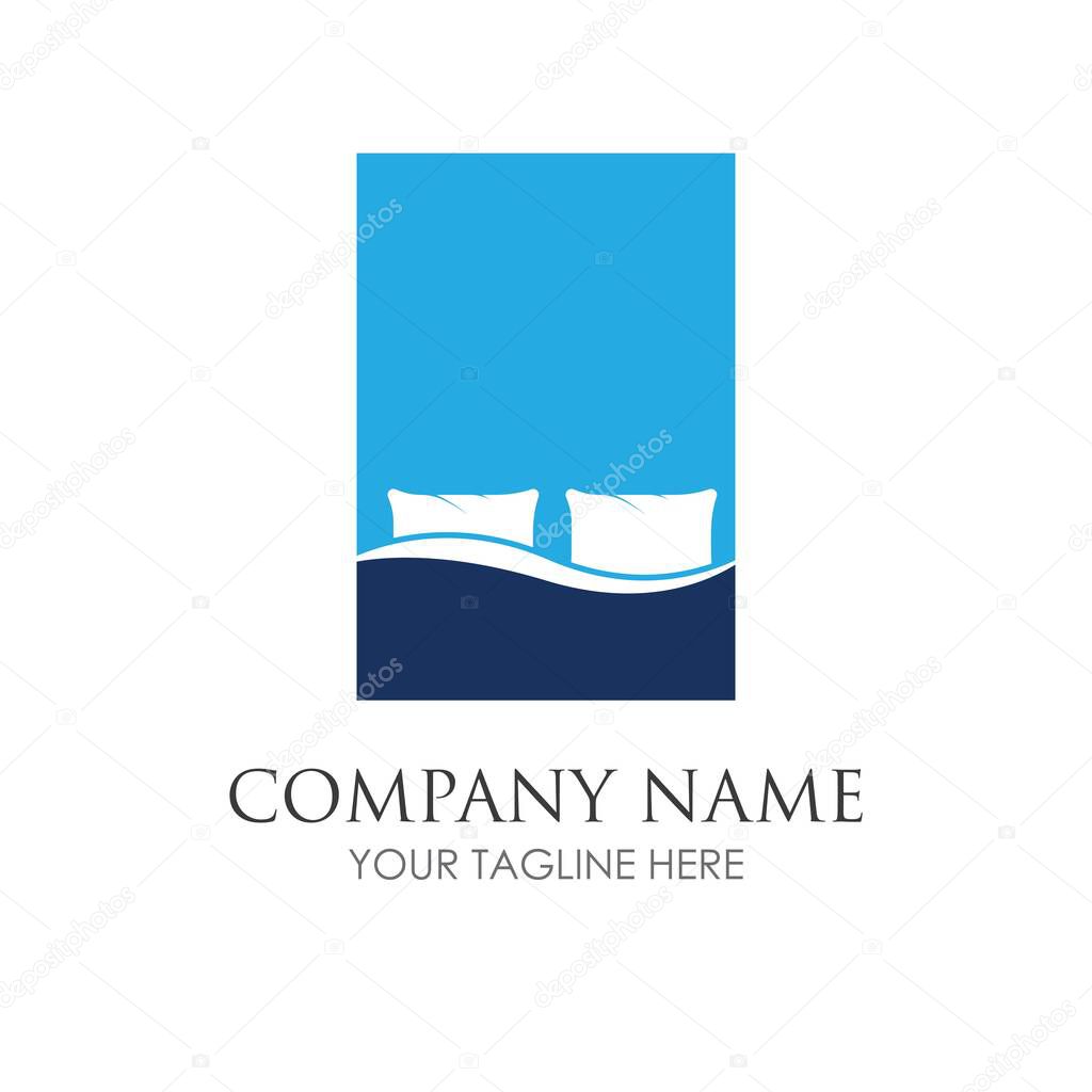 Bed logo vector illustration design template. Bed logo vector