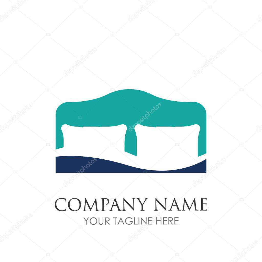 Bed logo vector illustration design template. Bed logo vector