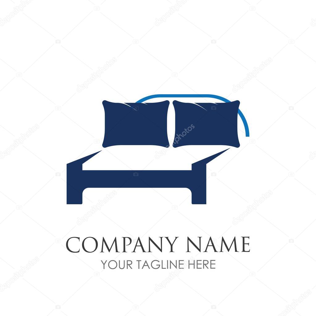 Bed logo vector illustration design template. Bed logo vector