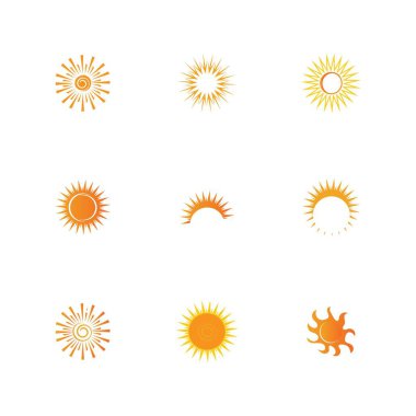 Güneş ikonu vektör illüstrasyon tasarımı yaz sarısı