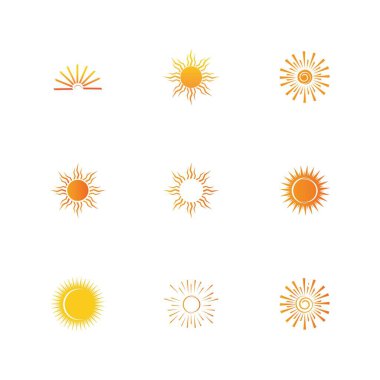 Güneş ikonu vektör illüstrasyon tasarımı yaz sarısı