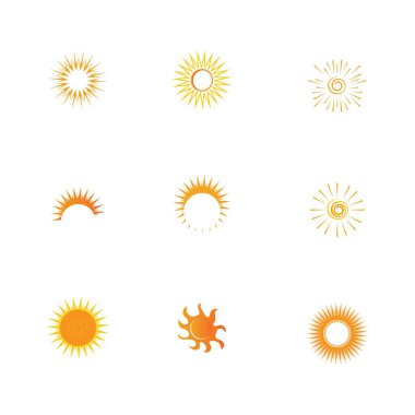 Güneş ikonu vektör illüstrasyon tasarımı yaz sarısı