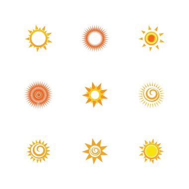 Güneş ikonu vektör illüstrasyon tasarımı yaz sarısı