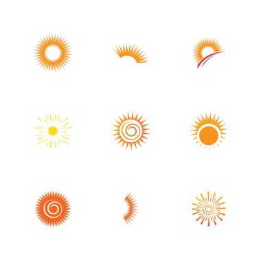 Güneş ikonu vektör illüstrasyon tasarımı yaz sarısı