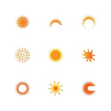 Güneş ikonu vektör illüstrasyon tasarımı yaz sarısı