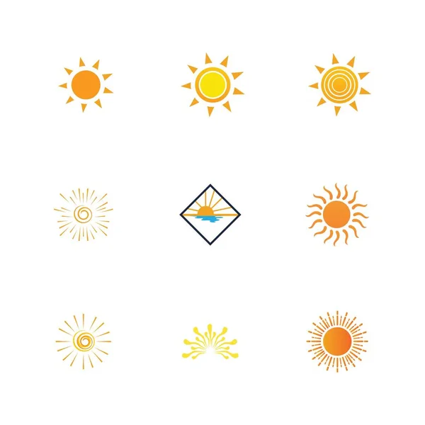 Векторная Иллюстрация Солнечного Набора — стоковый вектор