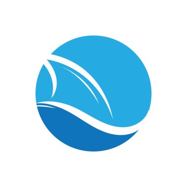 Köpekbalığı yüzgeci logo şablonu vektör resimleme tasarımı