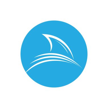 Köpekbalığı yüzgeci logo şablonu vektör resimleme tasarımı