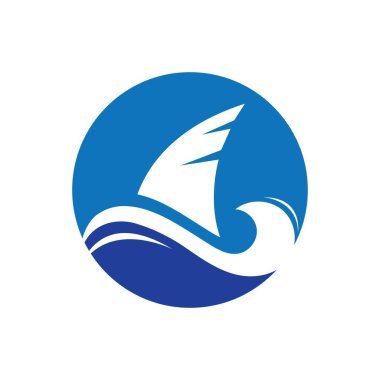 Köpekbalığı yüzgeci logo şablonu vektör resimleme tasarımı