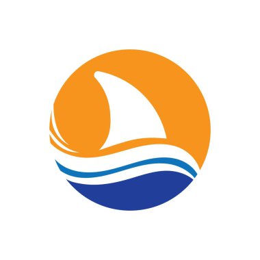 Köpekbalığı yüzgeci logo şablonu vektör resimleme tasarımı