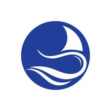 Köpekbalığı yüzgeci logo şablonu vektör resimleme tasarımı