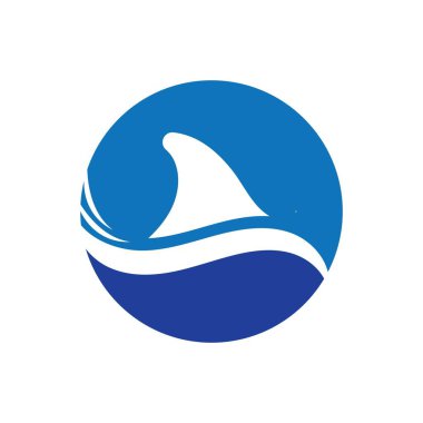 Köpekbalığı yüzgeci logo şablonu vektör resimleme tasarımı