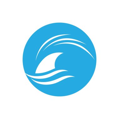 Köpekbalığı yüzgeci logo şablonu vektör resimleme tasarımı