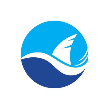 Köpekbalığı yüzgeci logo şablonu vektör resimleme tasarımı