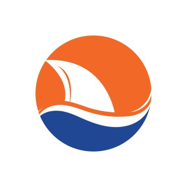 Köpekbalığı yüzgeci logo şablonu vektör resimleme tasarımı