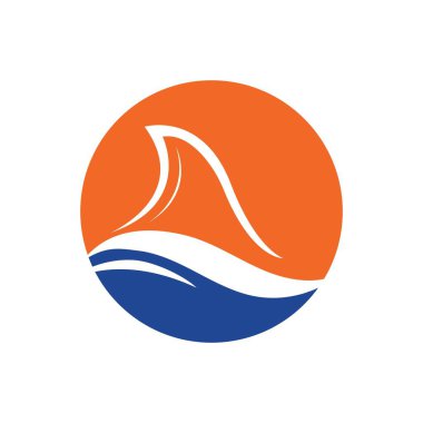 Köpekbalığı yüzgeci logo şablonu vektör resimleme tasarımı