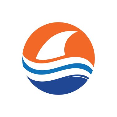 Köpekbalığı yüzgeci logo şablonu vektör resimleme tasarımı