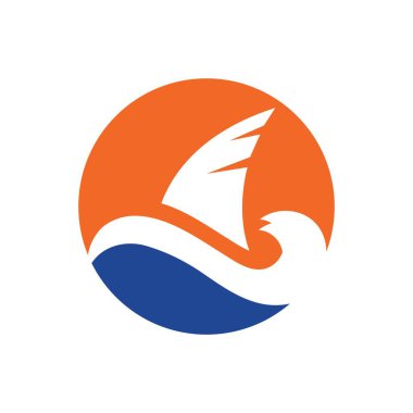 Köpekbalığı yüzgeci logo şablonu vektör resimleme tasarımı