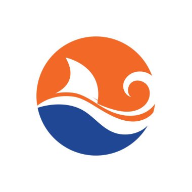 Köpekbalığı yüzgeci logo şablonu vektör resimleme tasarımı