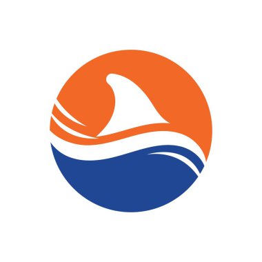 Köpekbalığı yüzgeci logo şablonu vektör resimleme tasarımı