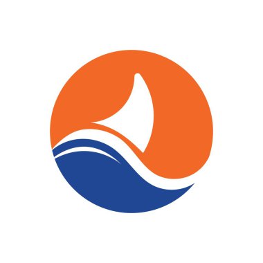 Köpekbalığı yüzgeci logo şablonu vektör resimleme tasarımı