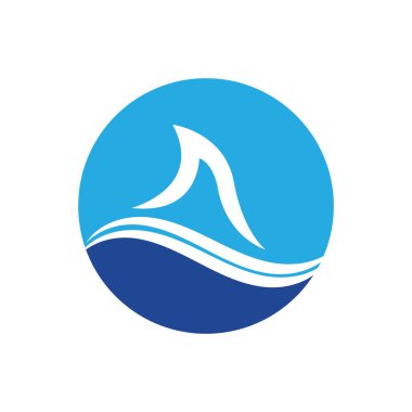 Köpekbalığı yüzgeci logo şablonu vektör resimleme tasarımı