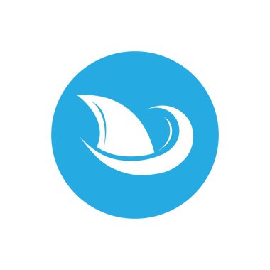 Köpekbalığı yüzgeci logo şablonu vektör resimleme tasarımı