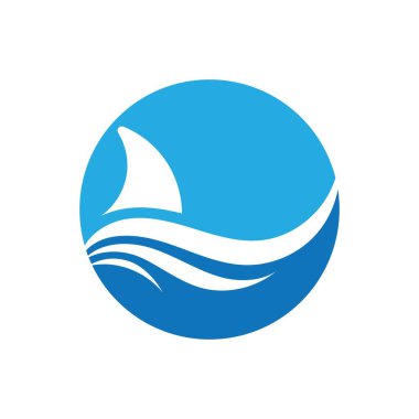 Köpekbalığı yüzgeci logo şablonu vektör resimleme tasarımı