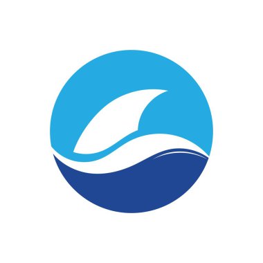 Köpekbalığı yüzgeci logo şablonu vektör resimleme tasarımı